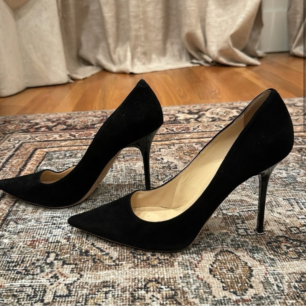 Jimmy Choo Romy Black Sued Pumps